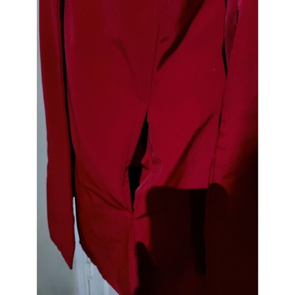 Merona Red Rain/Windbreaker Jacket Mid Length Hip Pockets Snap Button M - Picture 4 of 7